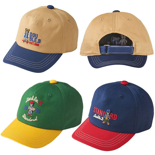 miki children's baseball cap for boys and girls db black bear color matching baseball cap sun hat peaked cap children's hat