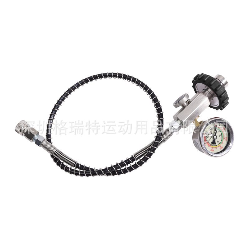 新款带过滤网潜水气瓶充气阀DIN接头充气阀24英寸高压管