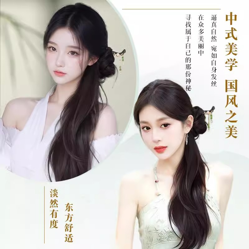 Nuevo estilo chino falso clip de cabello de cola de caballo bola en un clip de agarre antiguo adornamiento de cabello chino cheongsam francés clip de cabello