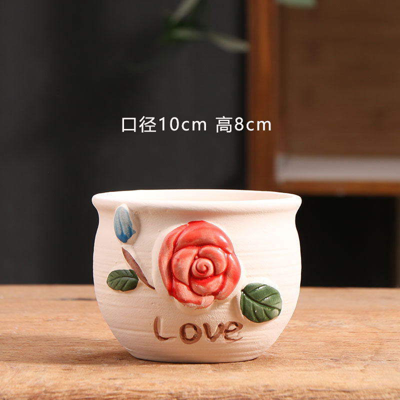 Pintado a mano rosa grande