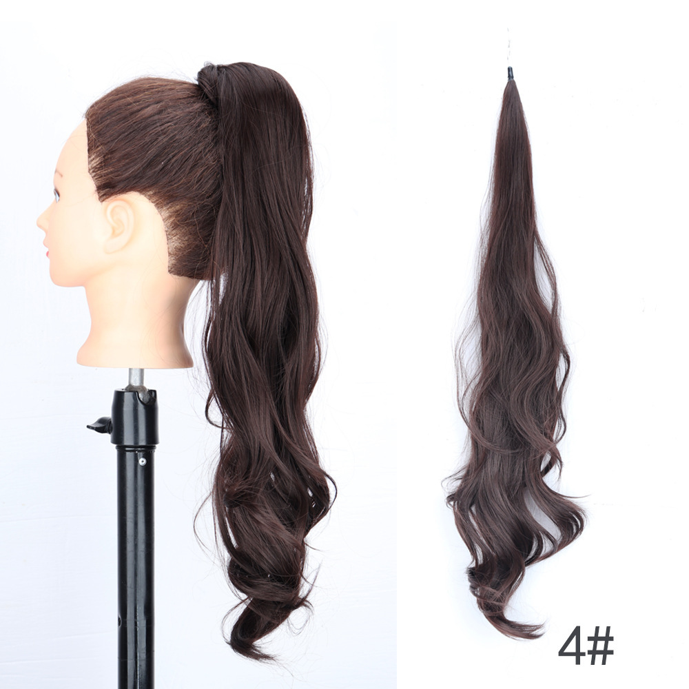 28 pulgadas largas pelucas de cola de caballo europeas y estadounidenses alrededor extensión de cabello de cola de caballo barra de cabello