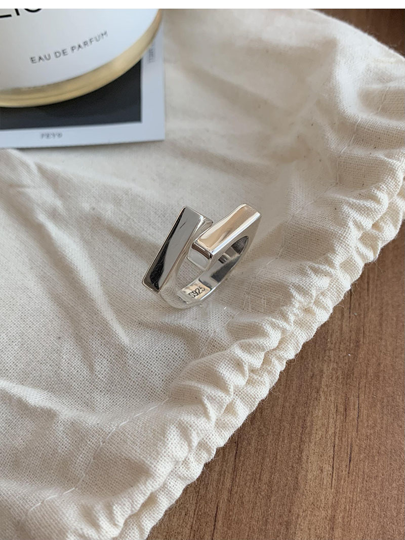 Anello aperto minimalista da donna in argento sterling 925_voghion.com