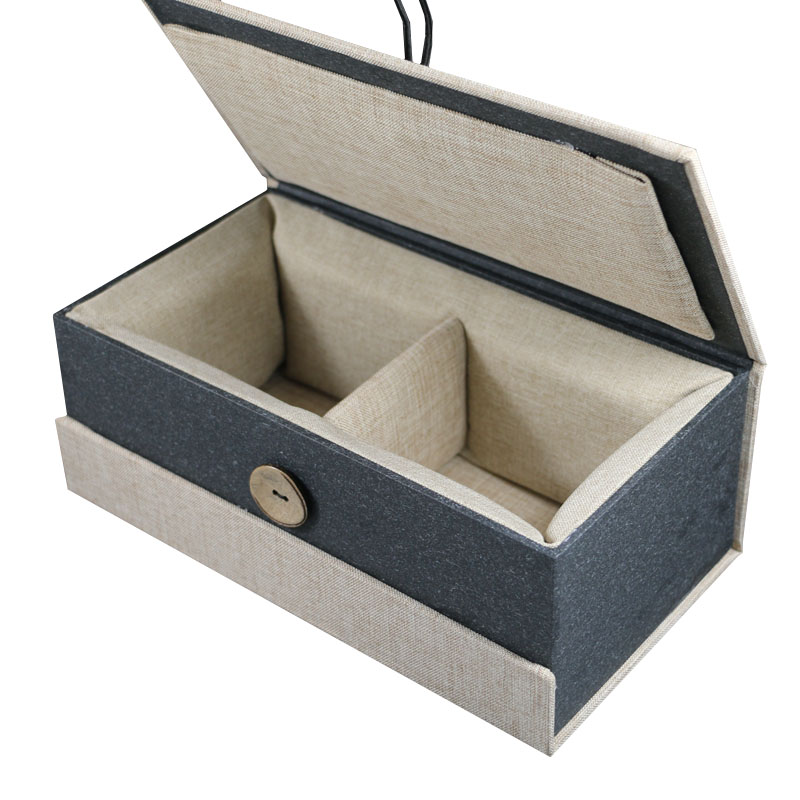 Caja de embalaje de arena púrpura, caja de regalo, caja de regalo, una olla de dos tazas, doble taza, caja de brocado de lino, caja vacía, fijación