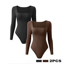 Y 66900 European American Ribbed Square Neck Bodysuit ���Ʒ�