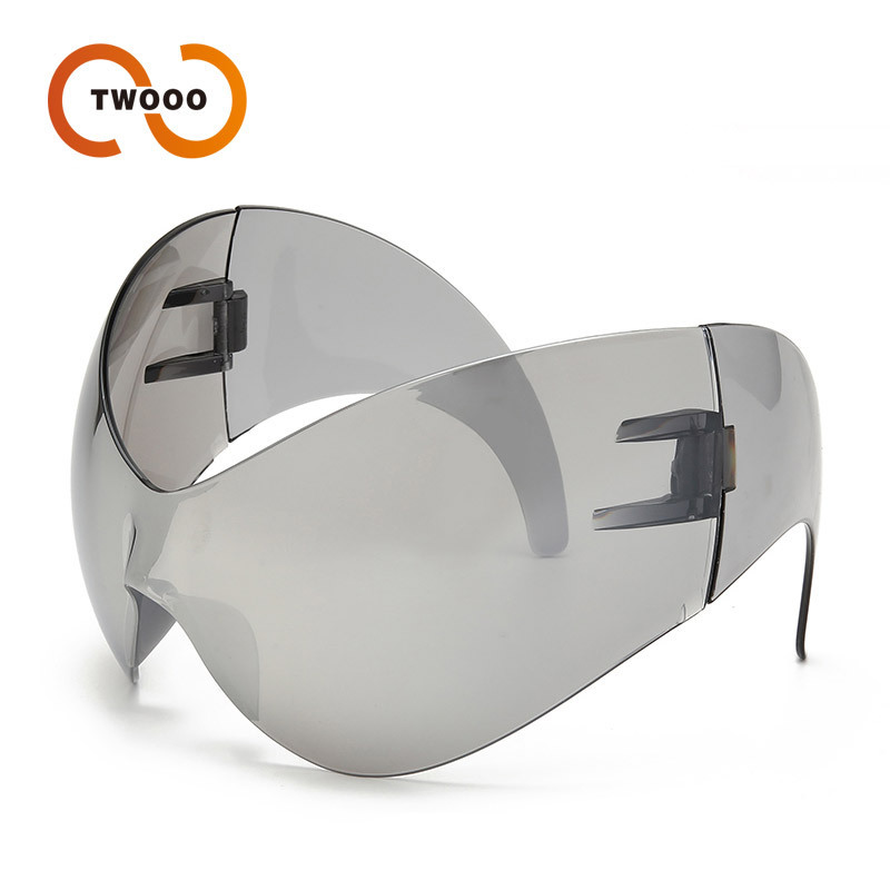 Two Circles of New Futuristic Technology Oversized Punk Sunglasses Cross-Border Y2K One-Piece Personalized Sunglasses T1065 Two Circles of New Futuristic Technology Oversized Punk Sunglasses Cross-Border Y2K One-Piece Personalized Sunglasses T1065