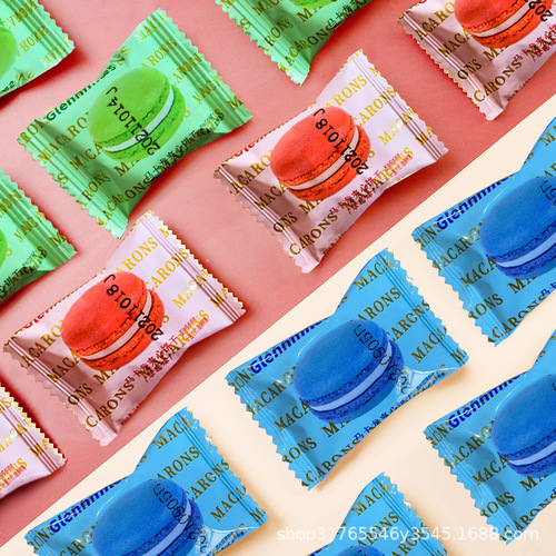 Macaron filled sandwich cookies wholesale full carton snack snack for children leisure food multi-flavor lemon strawberry