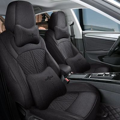 Modelə uyğun (Original) oturacaq örtükləri – L Special Car Seat Cover - textured-black-linen-deluxe-edition-remarks-model-year-rear-half-pack