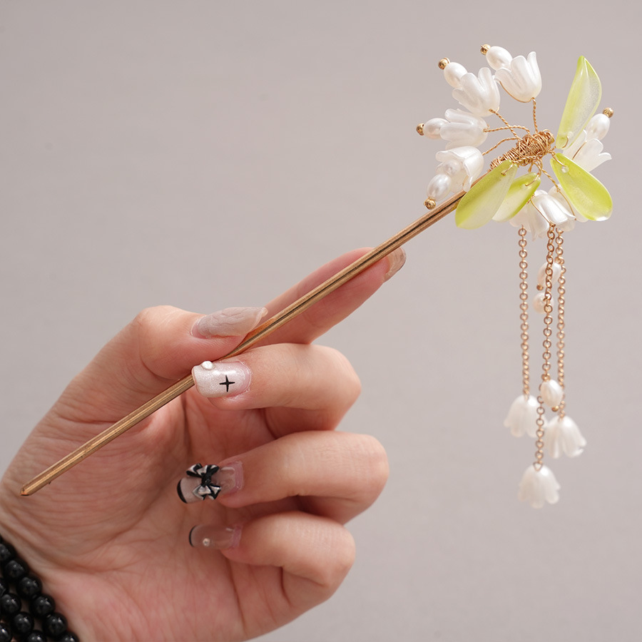 30g Weight Hair Sticks Hair Accessories Type 1 Piece Quantity Tea Party, Street Occasion Imitation Pearl, Alloy Material Flower Pattern All Seasons Season Women's Gender Elegant, Classical Style Elegant Classical Women's Flower Imitation Pearl Alloy Hair Sticks 3