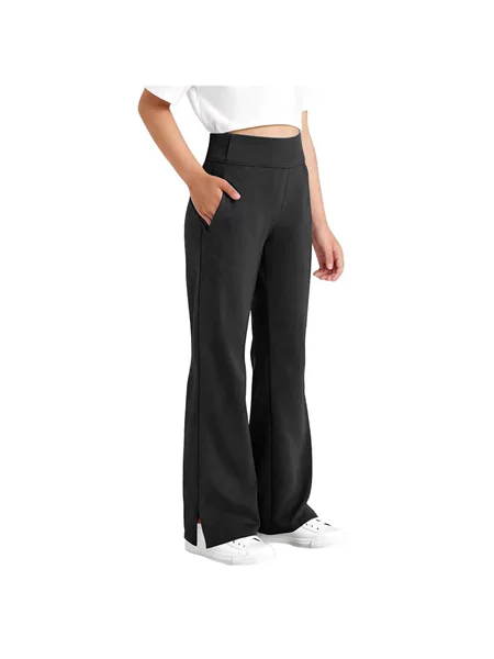 2026 Cross-Border Spring and Autumn New Girls' Split Hem Flared Pants Sports Casual Pants