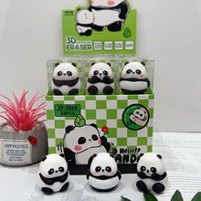 新款卡通景点熊猫橡皮擦可爱学生文具3D橡皮擦高颜值擦得干净橡皮