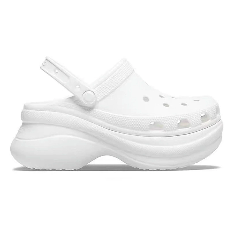 Слеперы в стиле Crocs, универсальная модная обувь для пляжа с платформой и каблуками, нескользящие мюли