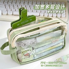 手提透明筆袋大容量文具袋新款初高中小學生女生簡約文具盒筆盒