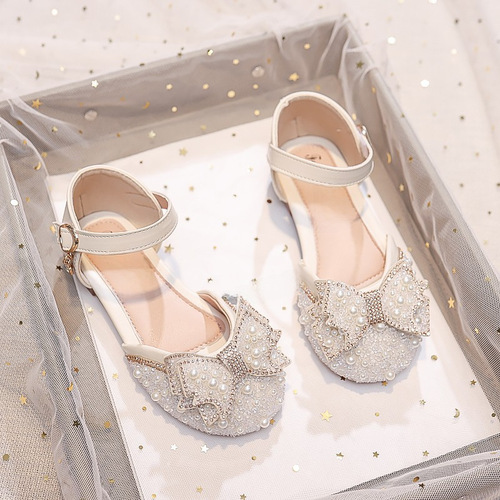 Children's Flower Sandals 2024 Summer New Arrival Little Girl Pearl Princess Shoes Korean Style Baby Trendy Crystal Shoes