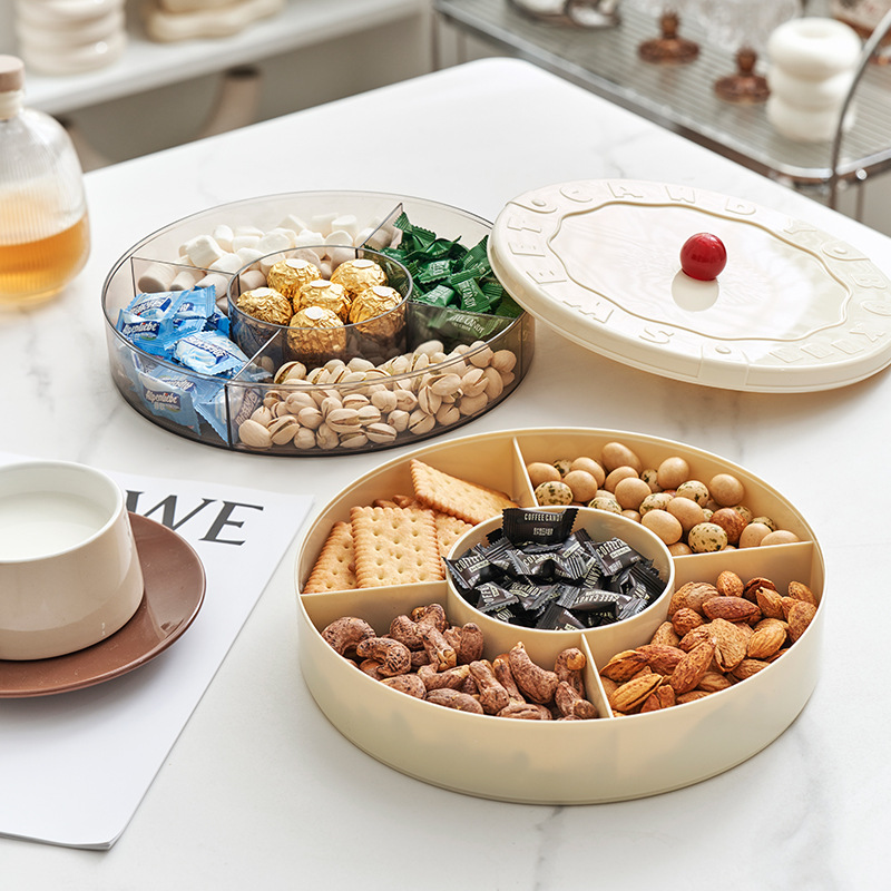 2026 nueva caja de dulces casera Año Nuevo refrigerios nueces platos sala de estar mesa de té multicapa fruta caja de fruta seca image 3