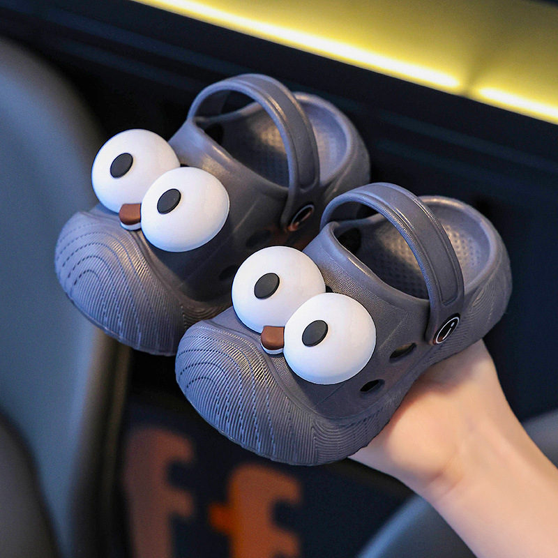 Diversión ojos grandes niños agujero zapatos de agujero para niños y niñas de verano con zapatillas para bebés eva