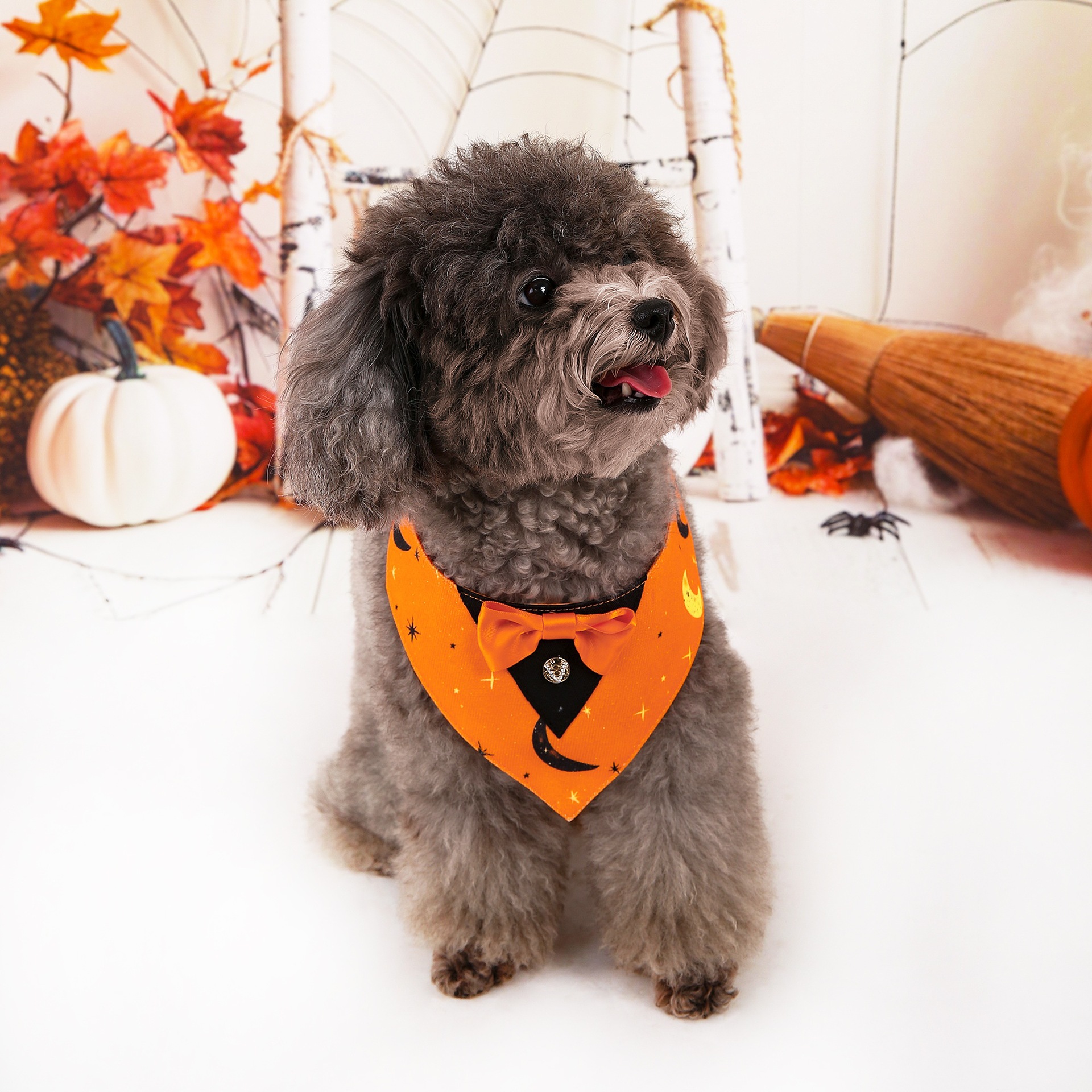 Halloween nuevo traje de mascotas toallas triangulares toallas de saliva collar de mascotas fábrica de ropa de perro en stock
