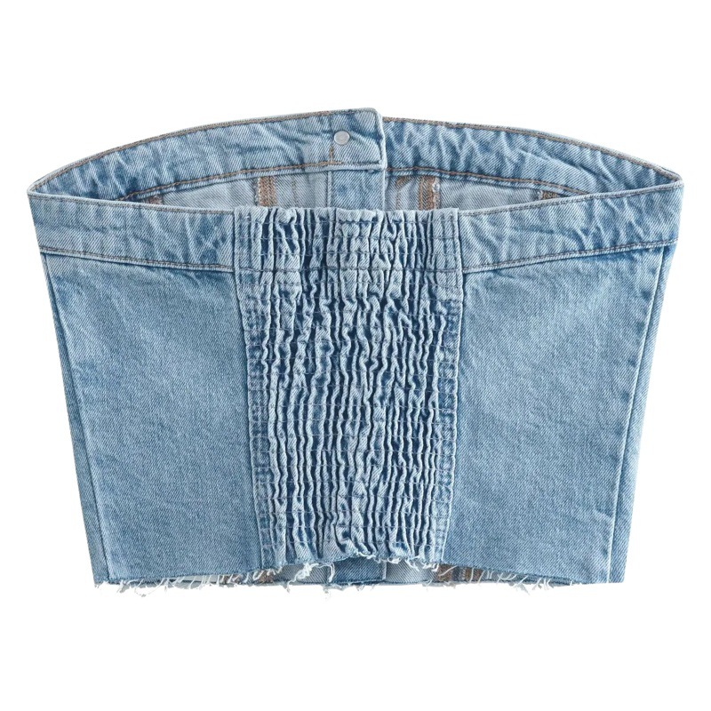 Venta directa de fábrica de una sola pieza entrega slim fit moda Denim chaleco para las mujeres image 1