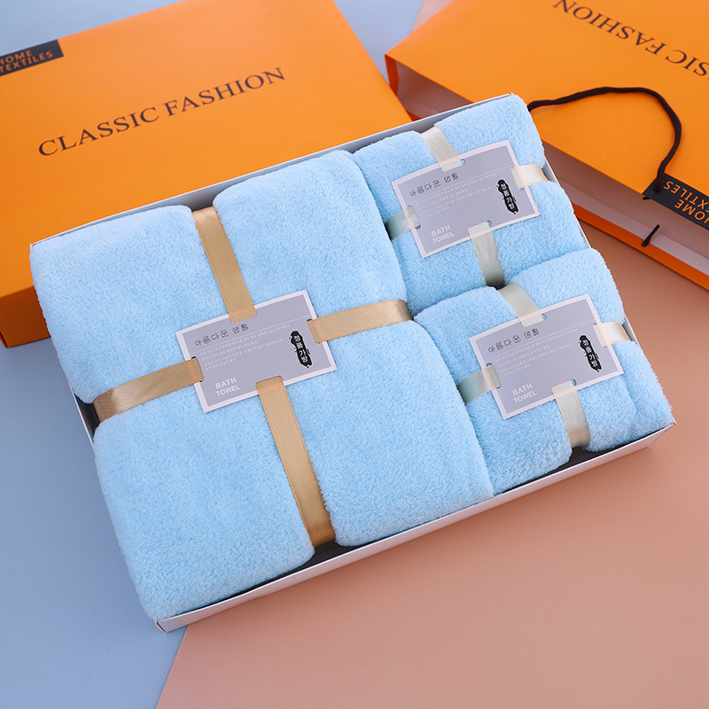 Towel Bath Towel Three-piece Set Gift suit High-density Coral Fleece Towel Wedding Group Buying Gift Box suit Towel Bath Towel Three-piece Set Gift suit High-density Coral Fleece Towel Wedding Group Buying Gift Box suit