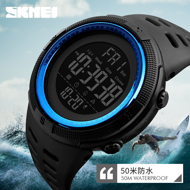 Skmei deportes al aire libre estudiante impermeable reloj deportivo luminoso skmei cronómetro de los hombres cuenta atrás reloj electrónico