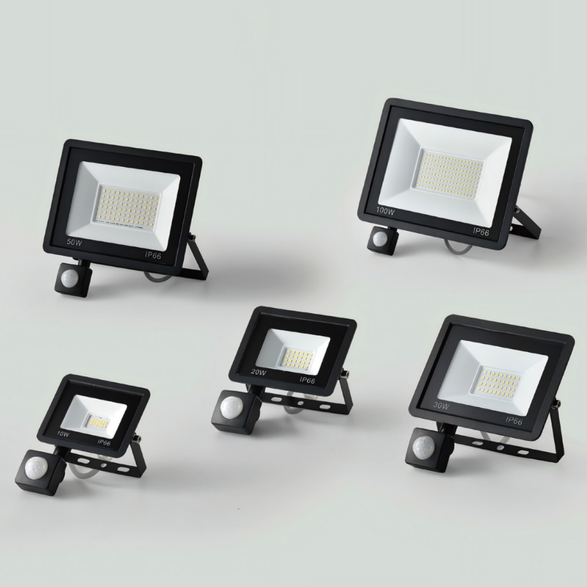 Cross-Border Led Floodlight Human Body Infrared Sensor Outdoor Waterproof Courtyard Corridor Light Control Remote Control Floodlight