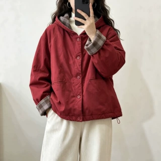 琪镌绘制冬款韩版连帽棉衣女宽松休闲夹棉保暖棉衣外套棉袄女6610