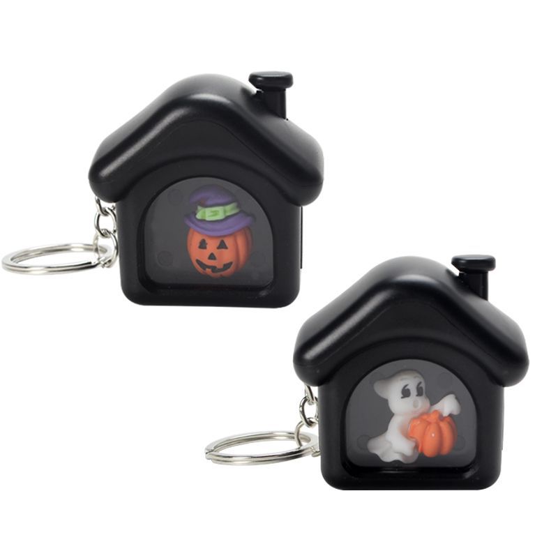 Transfronterizo nueva decoración de Halloween calabaza de Halloween linterna fantasma Festival LED luminoso fantasma llavero en stock al por mayor