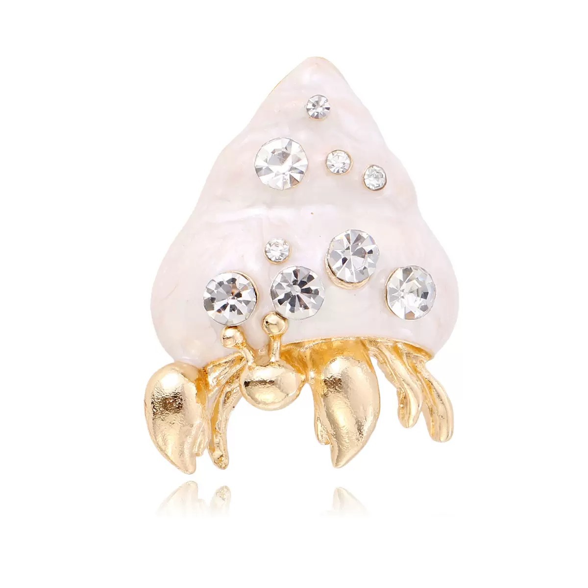 Korean-Style Creative Alloy Enamel Hermit Crab Shell Brooch, Fashionable and Versatile Women's Clothing Accessory Pin