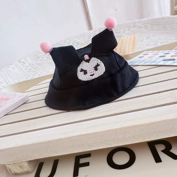 Embroidered fisherman hat Black demon