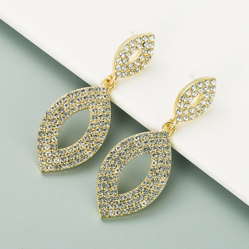 Korean New Geometric Super Flash Diamond Earrings display picture 6