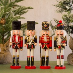 国境を越えた新しい胡桃クリップ30cm布の木製工芸品の置物創造的な家庭デパートのクリスマスの置物