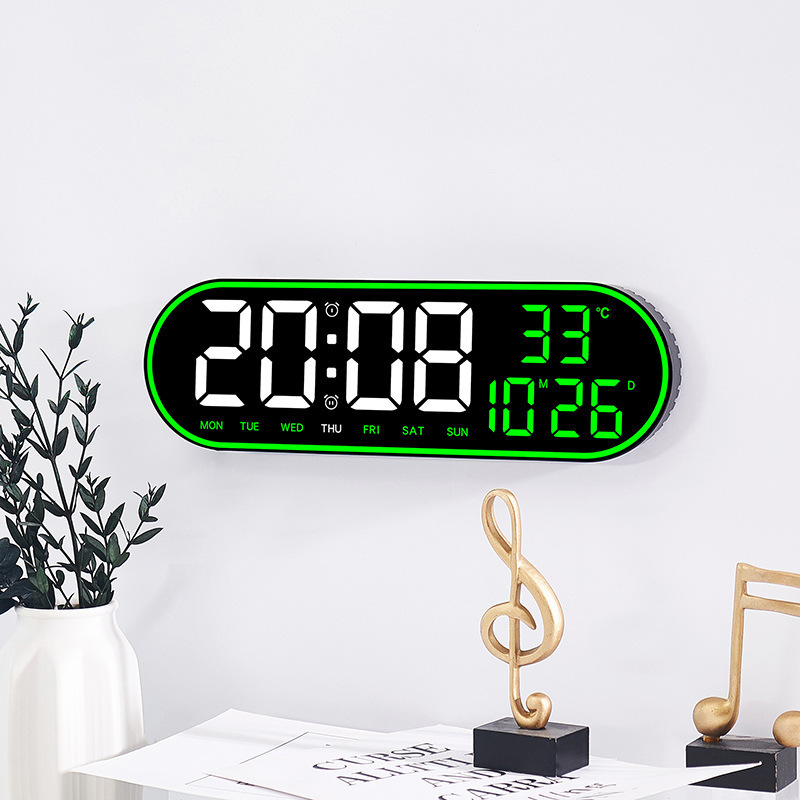 Reloj multifuncional simple sala de estar reloj de pared decoración doméstica reloj electrónico digital reloj silencioso reloj despertador multi-grupos 8021