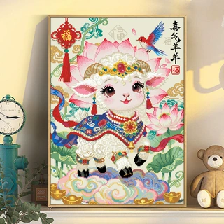十字绣厂家抖音快手小红书一件代发2026新款线绣客厅刺绣喜气洋洋