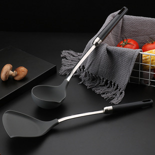 304 Stainless Steel Silicone Spatula Cooking Spoon Spatula Silicone Kitchenware Non-Stick Spatula Cooking Spatula Non-Stick Spatula