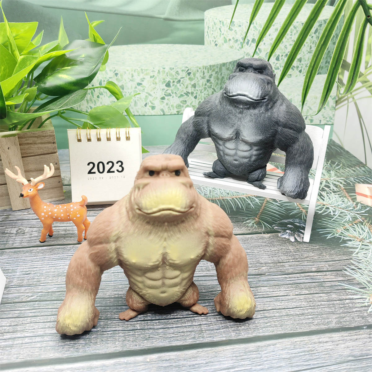 Mr. Wang's Gorilla Stress-Relief Toy, Internet Celebrity Hot-Selling Gorilla Stress-Relief Funny Gift, Factory Wholesale
