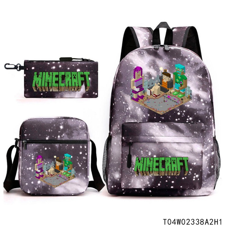 Minecraft マインクラフト 小中学生 ランドセル 子供用リュック バックパック ショルダーバッグ ペンシルバッグ 3点セット|undefined