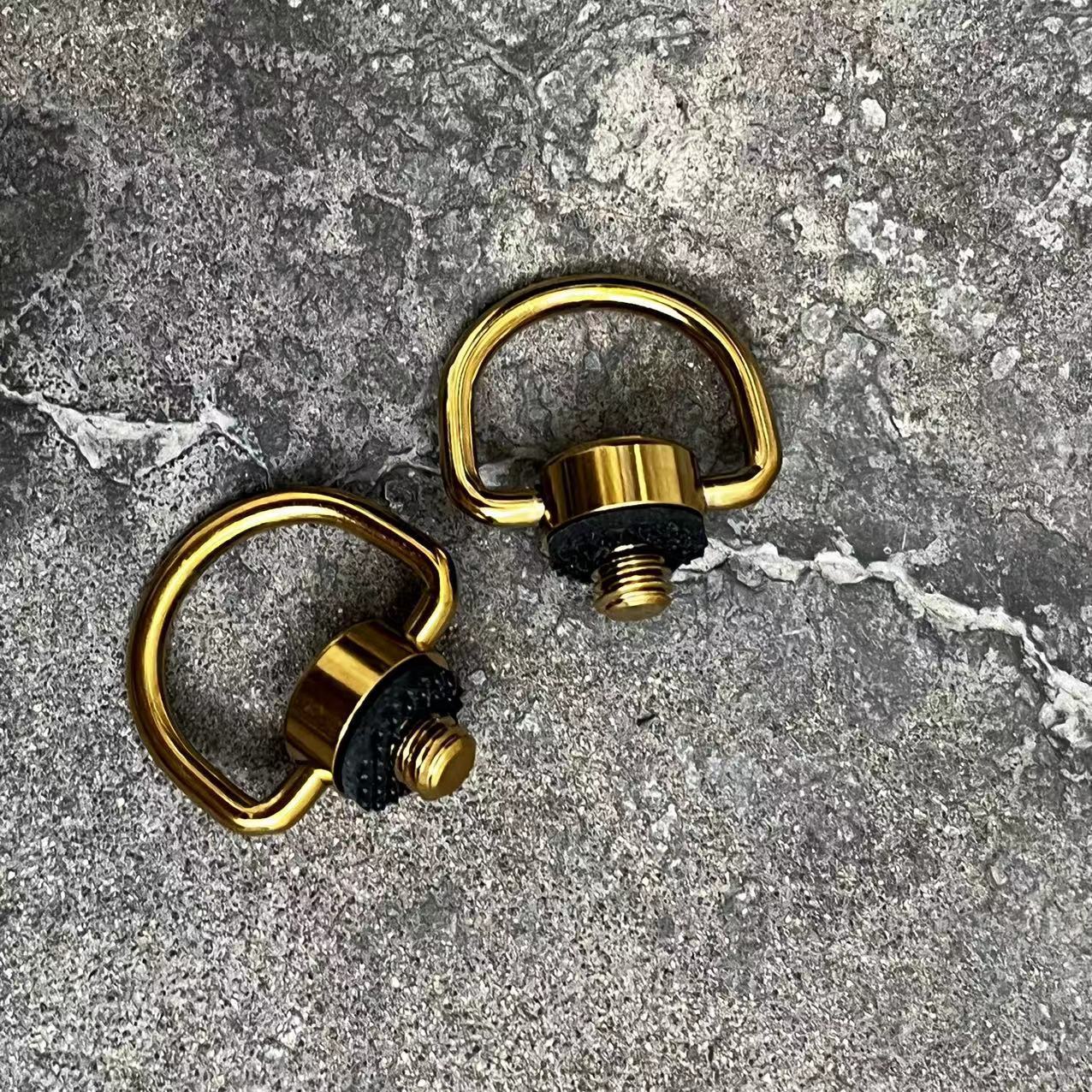 户外复古黄铜色D环挂环1/4螺纹接口金色螺D环丝配件 适合38灯GZ灯