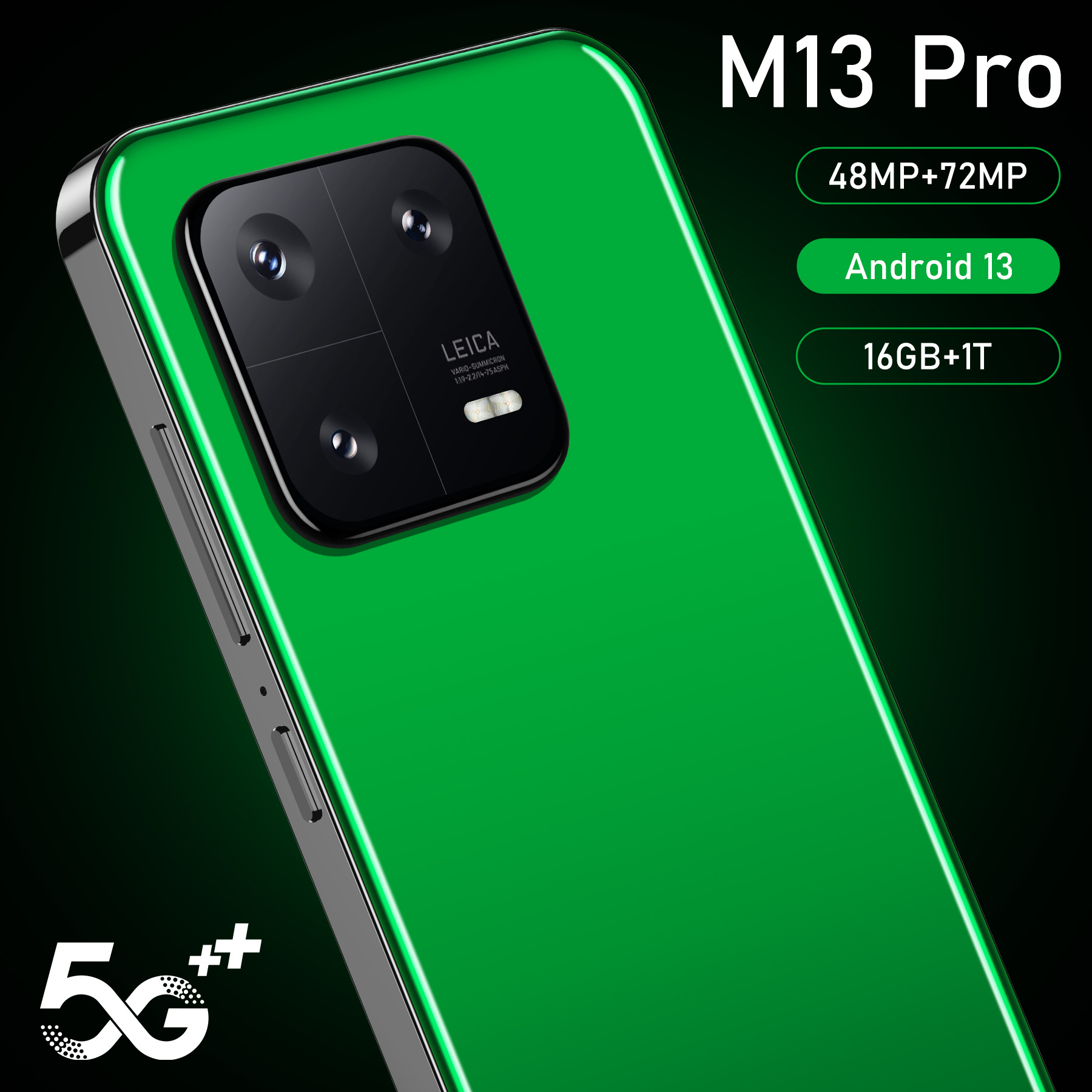 跨境手机M13 Pro大屏 6.8寸智能手机（1+8）内存工厂批发支持代发