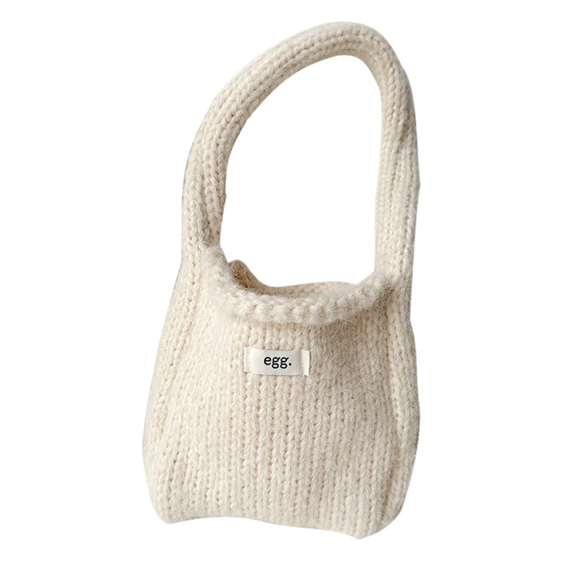 Nuevo huevo de punto de lana bolso para las mujeres Otoño e Invierno estilo coreano simple todo-partido pequeño bolso portátil pequeño bolso cuadrado
