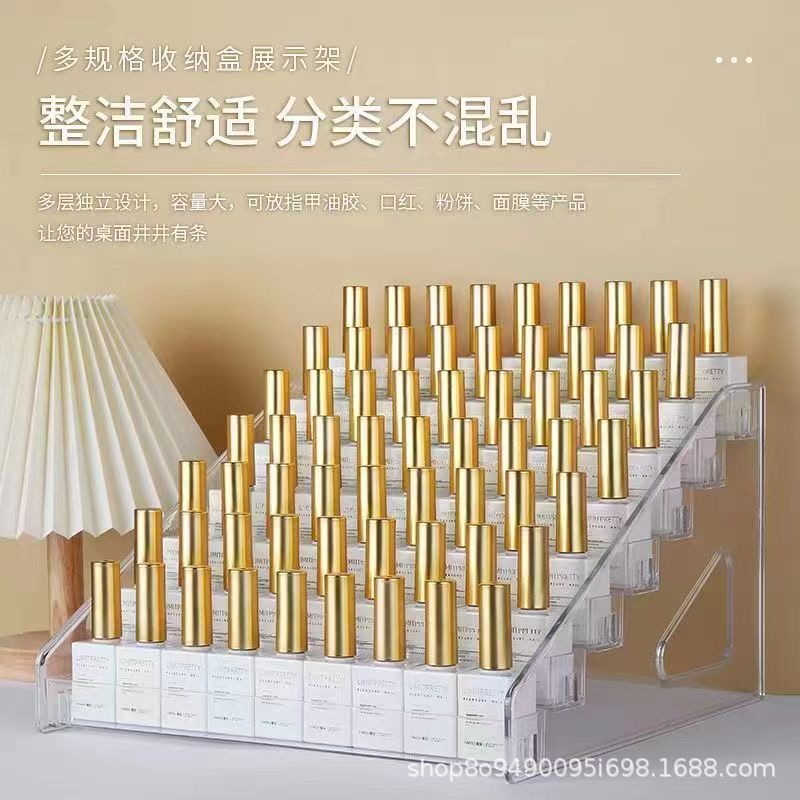 Transparent Nail Polish Display Rack, Nail Salon Display Rack, Multi-Layer Lipstick Rack, Cosmetics Storage Rack, Movable
