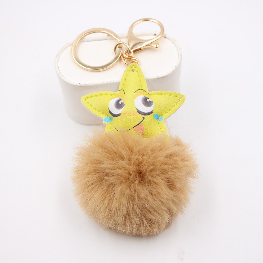 Nouveau Porte-clés En Cuir Étoile À Cinq Branches Pendentif Sac Portefeuille Pendentif En Peluche display picture 7