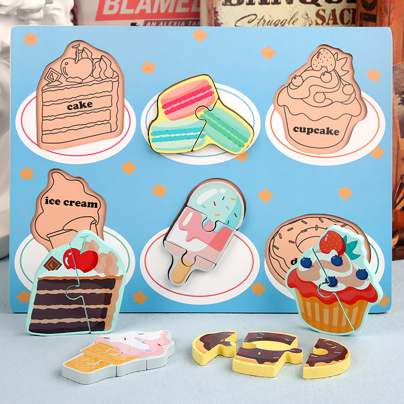 CPC madera tridimensional rompecabezas magnético frutas y verduras juego de corte de música