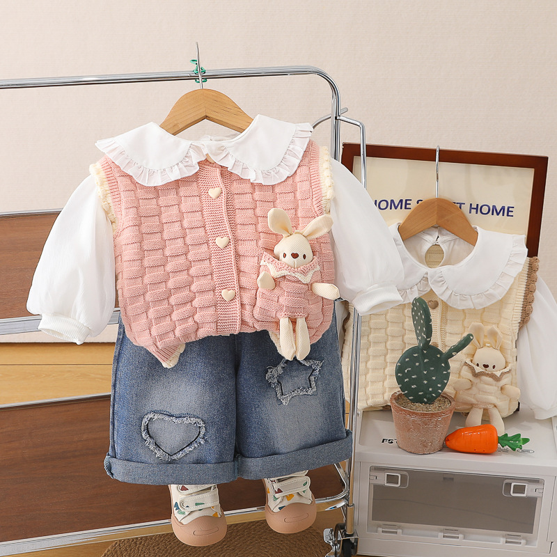 Children's Clothing Girls' Spring Outfit Baby Girl Spring 2026 New Cartoon Cardigan Sweater Shirt Little Girl Outfit Children's Clothing Girls' Spring Outfit Baby Girl Spring 2026 New Cartoon Cardigan Sweater Shirt Little Girl Outfit