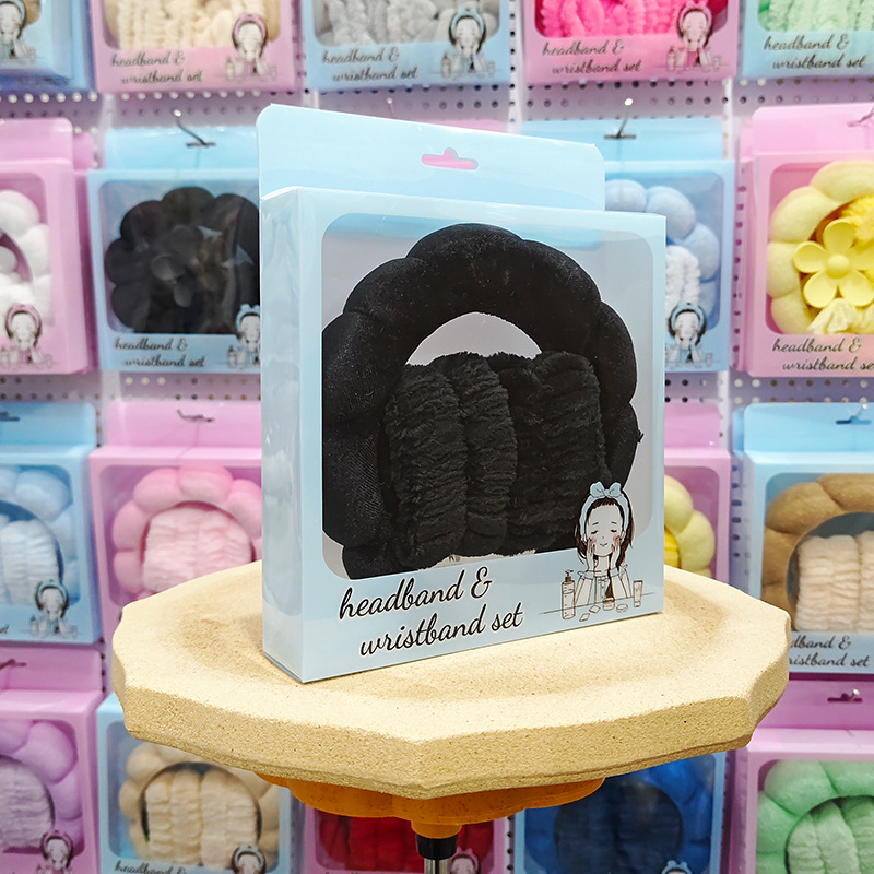 Nueva esponja de lavado de cara de Amazon, diadema de nubes, maquillaje de belleza, diadema de todo fósforo, diadema, horquilla, juego de caja de regalo