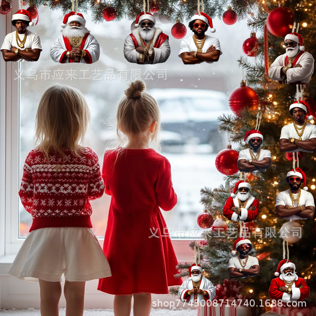 12 piezas de decoración de madera de Navidad colgadas en el árbol de Navidad para decorar la fiesta de Navidad
