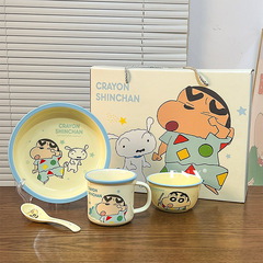 クレヨンしんちゃん陶磁器食器ギフトボックス家庭用ご飯スープ碗高颜値食器セットお土産プレゼント