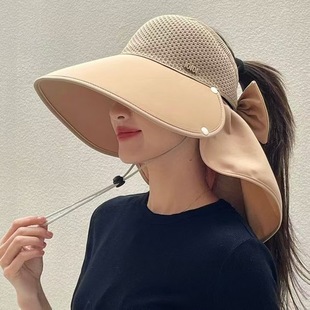 Sun Hat Summer Empty Shawl Hat Riding Hat Brim Ultraviolet Face Sun Hat Neck Protection Beach Sun Protection
