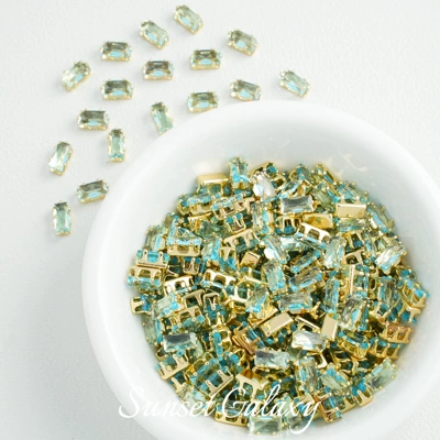 Spacer Beads Handmade DIY Material Zərgərlik ara hissələri - light-blue-gold-base-30-pieces-36mm