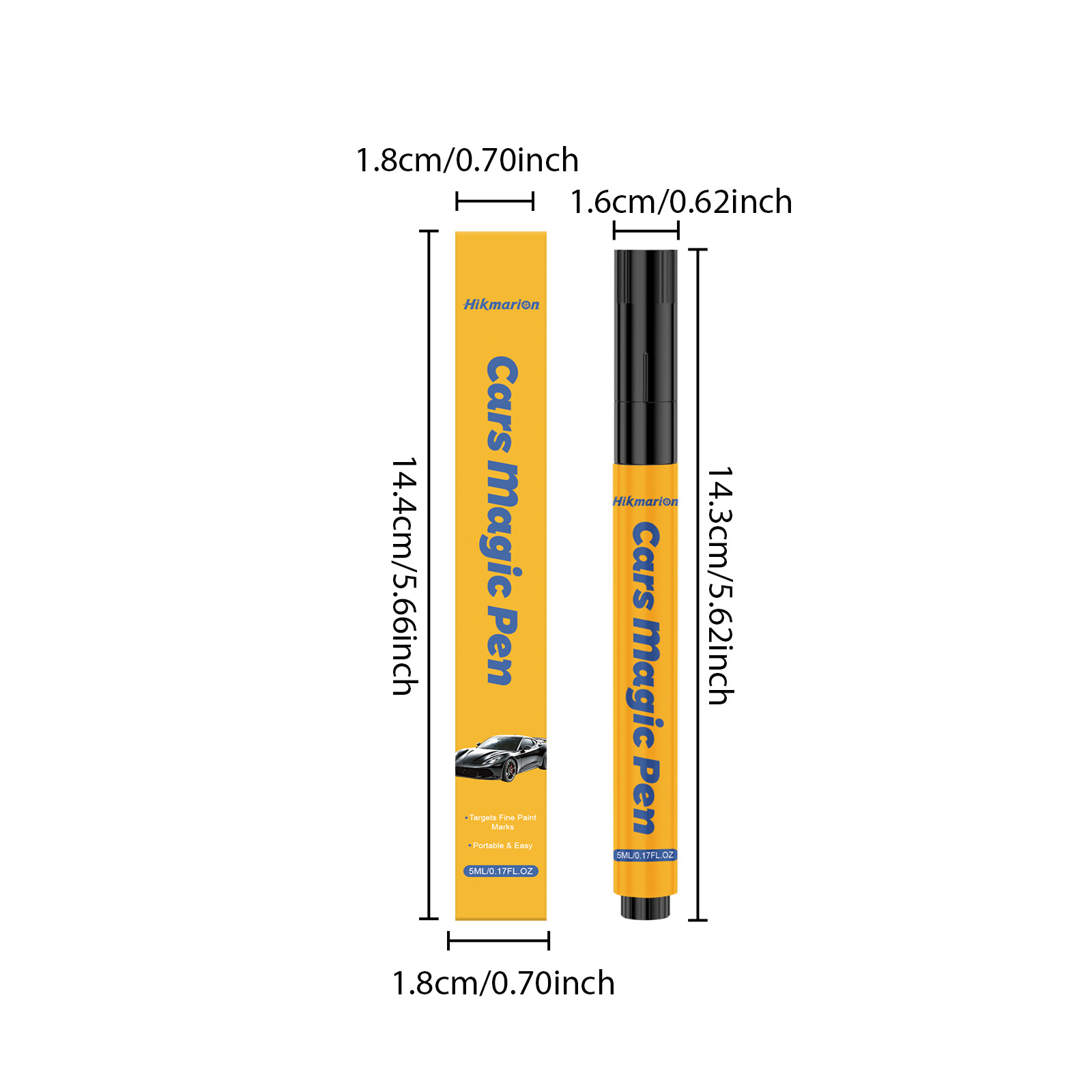 Hikmarion car scratch pen covers paint scratches, providing a simple and easy way to repair them without damaging the original paint