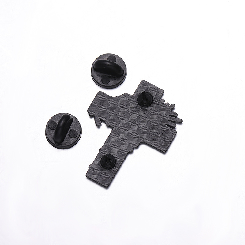 6g Weight Cute Pin Human Cross Heart Shape Alloy Stoving Varnish Unisex Brooches