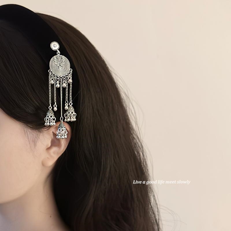 miao‘ s girl‘s high-grade retro distressed temperamental tassels headband new chinese ethnic style headband high skull top hair accessories